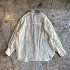画像2: POINT COLOR LINE DESIGN SHEER  L/S SHIRT / Ladies L (2)