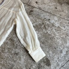 画像7: POINT COLOR LINE DESIGN SHEER  L/S SHIRT / Ladies L (7)