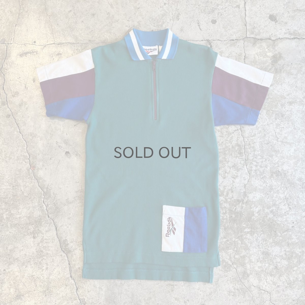 画像1: 【REEBOK】 MIX COLOR DESIGN HALF ZIP RIB S/S POLO TOPS / Ladies S~M(M) (1)