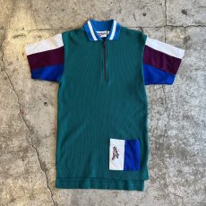 画像1: 【REEBOK】 MIX COLOR DESIGN HALF ZIP RIB S/S POLO TOPS / Ladies S~M(M) (1)