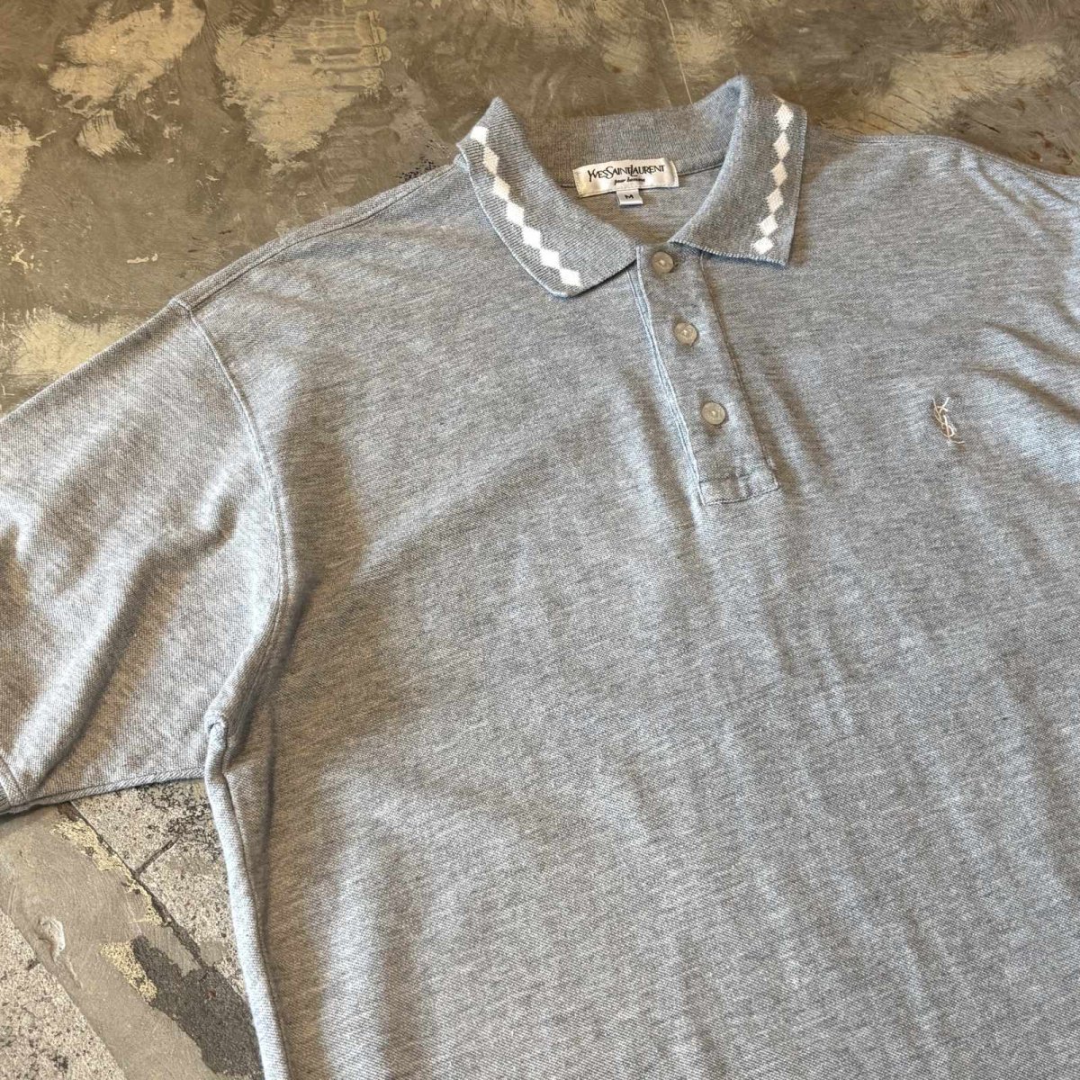 画像3: 【YVES SAINT LAURENT】LOGO EMBROIDERY S/S POLO SHIRT / Mens M (3)