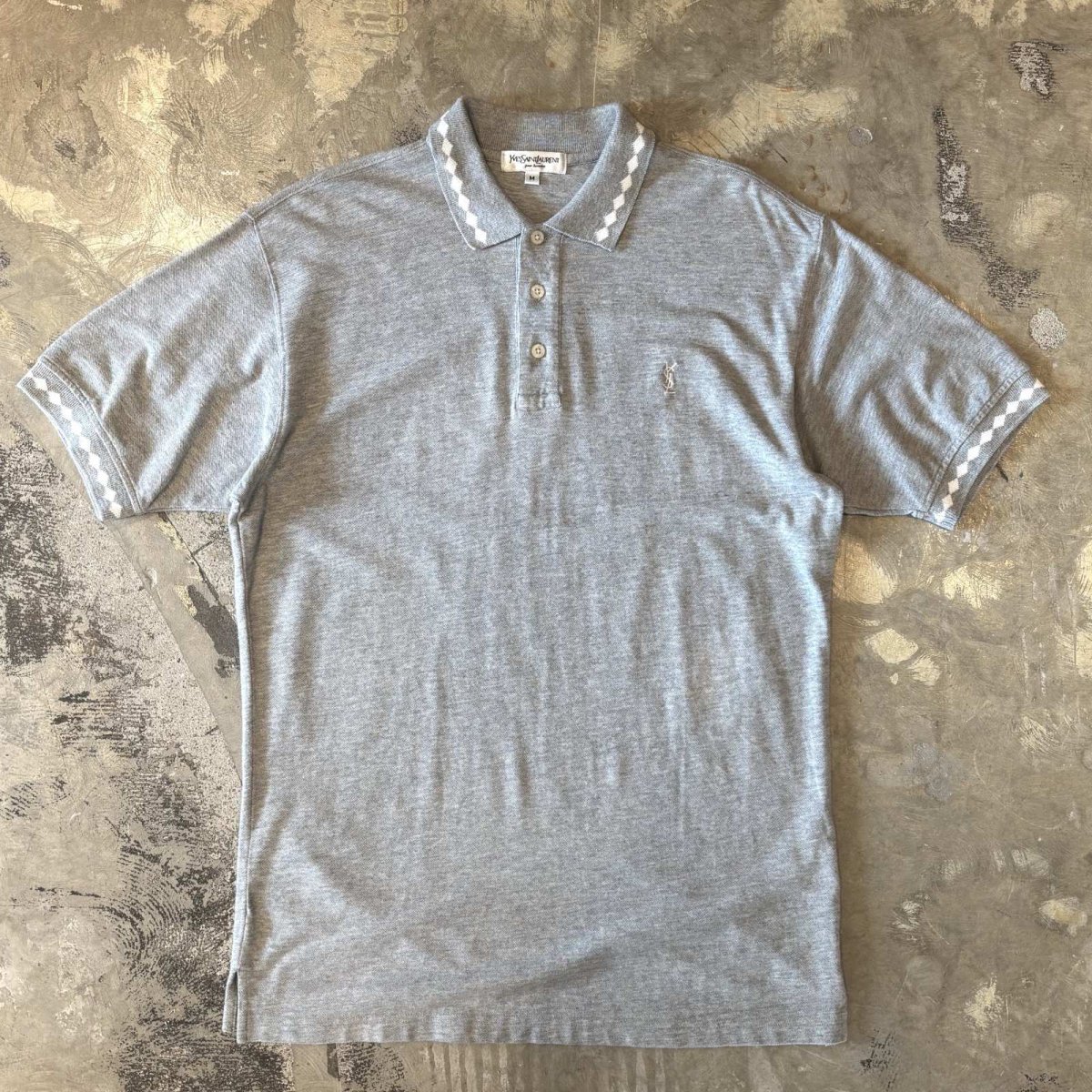 画像1: 【YVES SAINT LAURENT】LOGO EMBROIDERY S/S POLO SHIRT / Mens M (1)