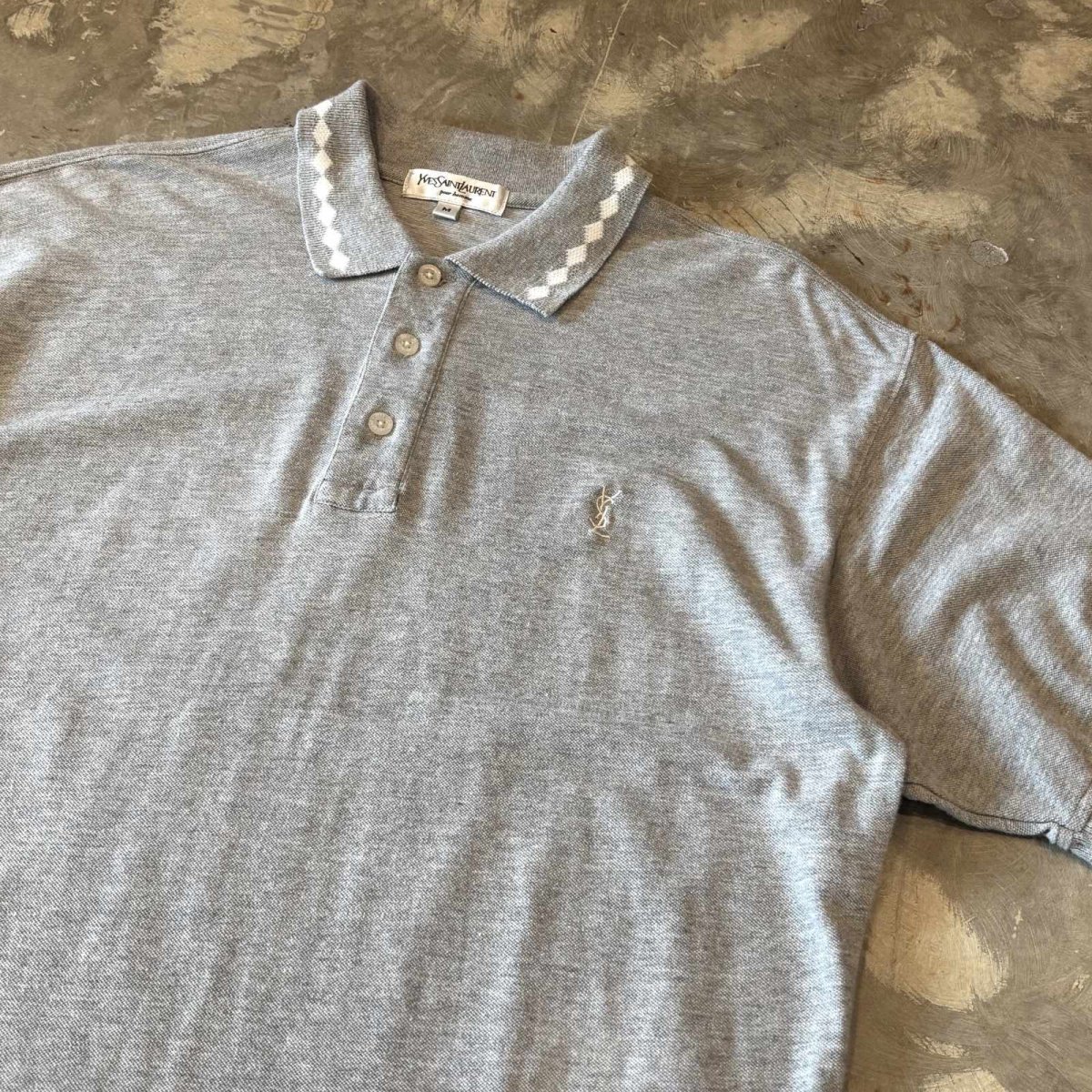 画像4: 【YVES SAINT LAURENT】LOGO EMBROIDERY S/S POLO SHIRT / Mens M (4)