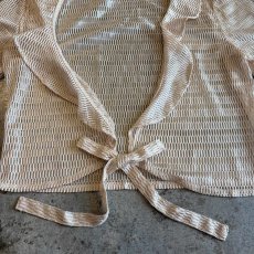 画像7: MESH DESIGN FRONT RIBBON SHORT L/S CARDIGAN  / Ladies M (7)