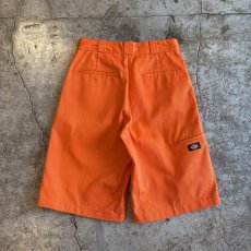 画像2: 【Dickies】ORANGE COLOR DESIGN WORK HALF PANTS / W30 (2)