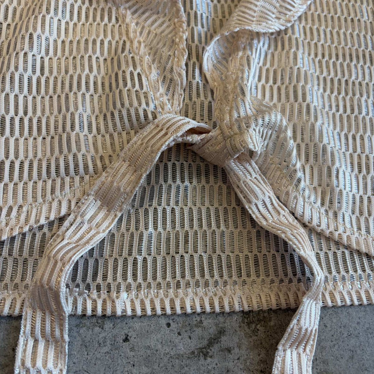 画像4: MESH DESIGN FRONT RIBBON SHORT L/S CARDIGAN  / Ladies M (4)