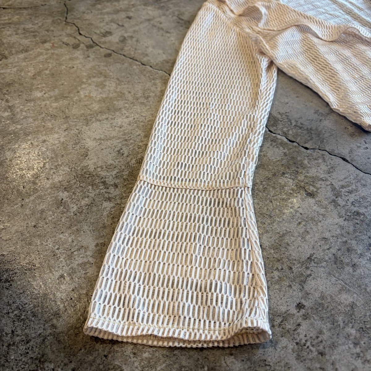 画像5: MESH DESIGN FRONT RIBBON SHORT L/S CARDIGAN  / Ladies M (5)