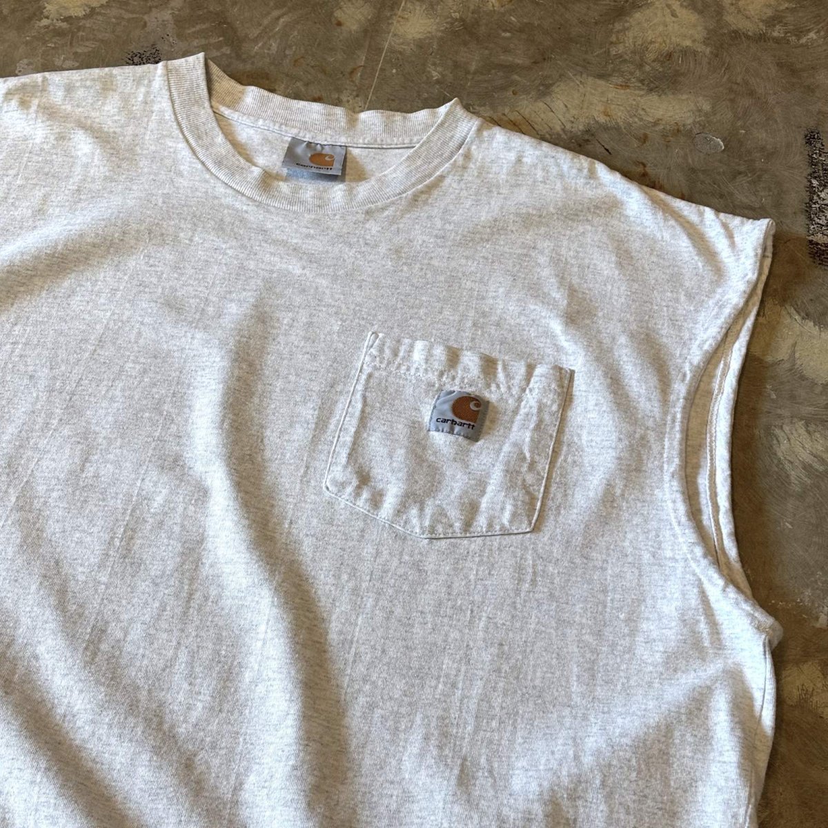 画像4: 【CARHARTT】LOGO POCKET NO SLEEVE TOPS / Mens XL (4)