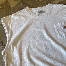 画像3: 【CARHARTT】LOGO POCKET NO SLEEVE TOPS / Mens XL (3)