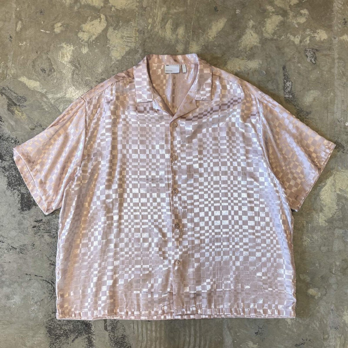 画像1: ALL OVER LEOPARD PATTERN OPEN COLLAR SHEER L/S SHIRT / Mens L (1)