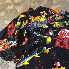 画像9: "PLANET HOLLYWOOD" ALL OVER GRAPHIC PATTERN RAYON S/S SHIRT / Mens L (9)