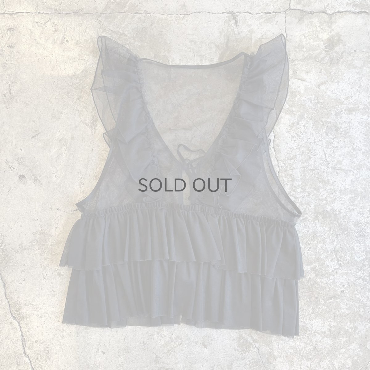 画像2: FRILL LINE TIERED DESIGN TULLE VEST / Ladies M (2)