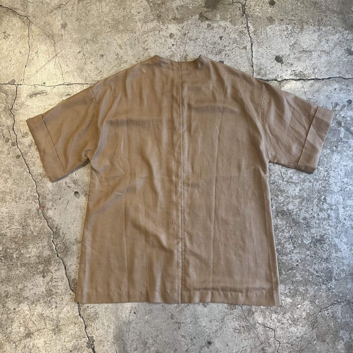画像2: 4 POCKET NO COLLAR DESIGN SHEER S/S SHIRT / Ladies M (2)