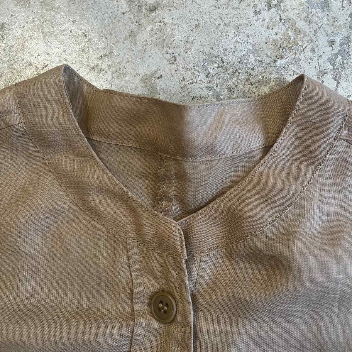 画像9: 4 POCKET NO COLLAR DESIGN SHEER S/S SHIRT / Ladies M (9)