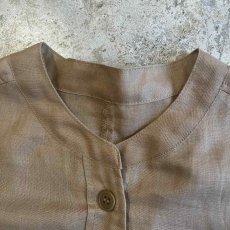 画像9: 4 POCKET NO COLLAR DESIGN SHEER S/S SHIRT / Ladies M (9)