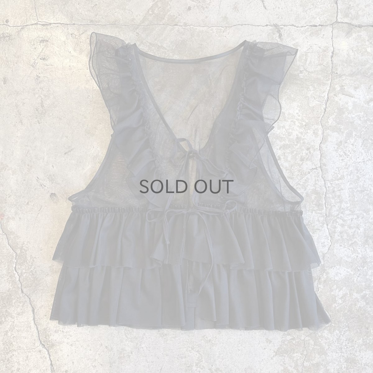 画像1: FRILL LINE TIERED DESIGN TULLE VEST / Ladies M (1)