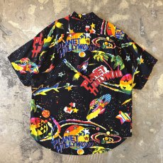 画像2: "PLANET HOLLYWOOD" ALL OVER GRAPHIC PATTERN RAYON S/S SHIRT / Mens L (2)
