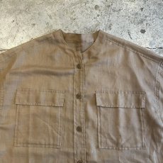 画像7: 4 POCKET NO COLLAR DESIGN SHEER S/S SHIRT / Ladies M (7)