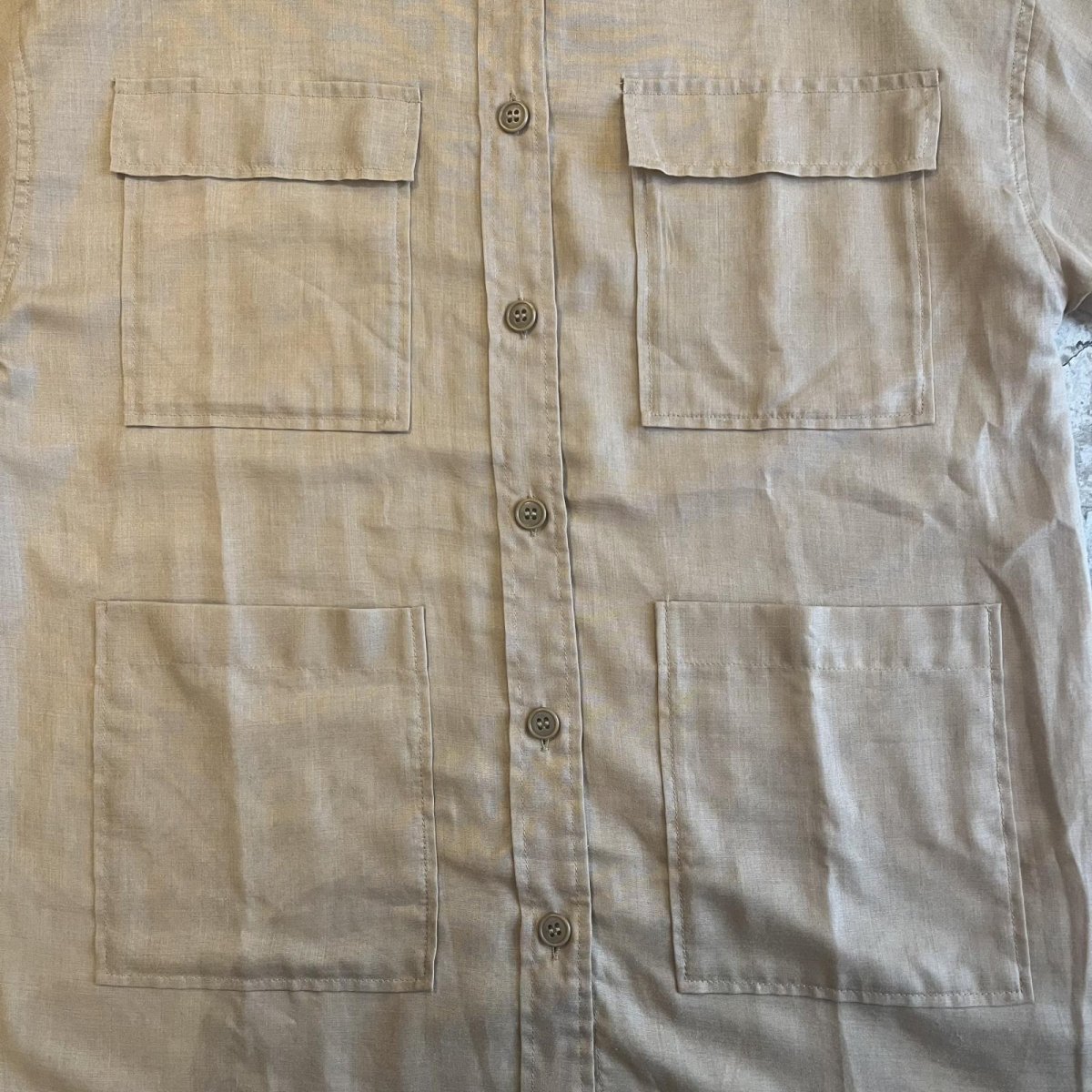 画像10: 4 POCKET NO COLLAR DESIGN SHEER S/S SHIRT / Ladies M (10)