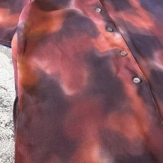 画像5: GRADATION PATTERN OPEN COLLAR SHEER S/S SHIRT / Mens M (5)