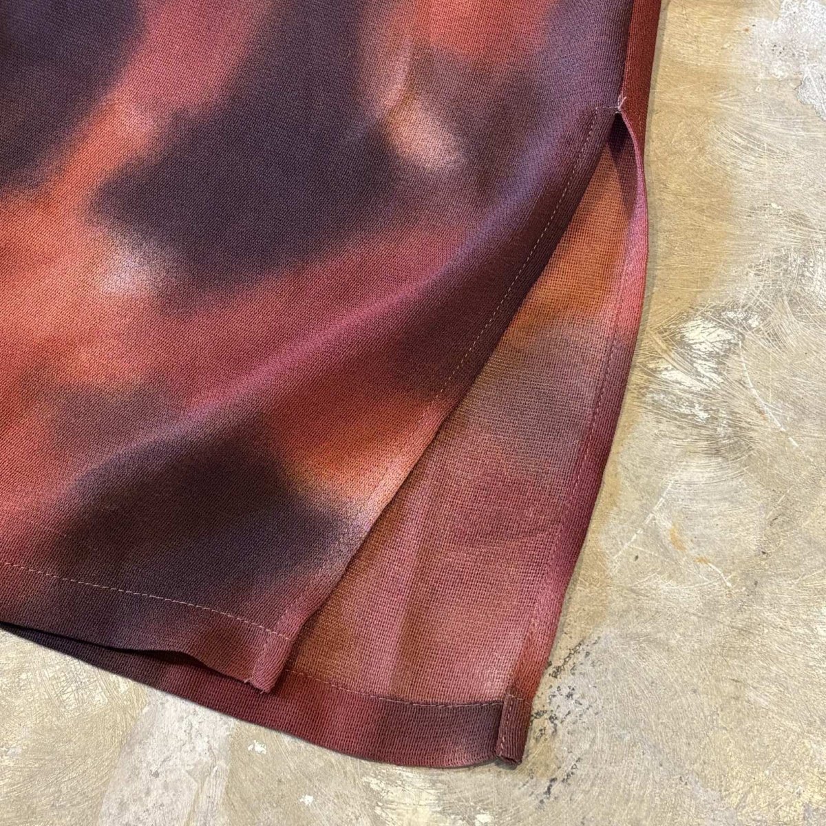 画像10: GRADATION PATTERN OPEN COLLAR SHEER S/S SHIRT / Mens M (10)