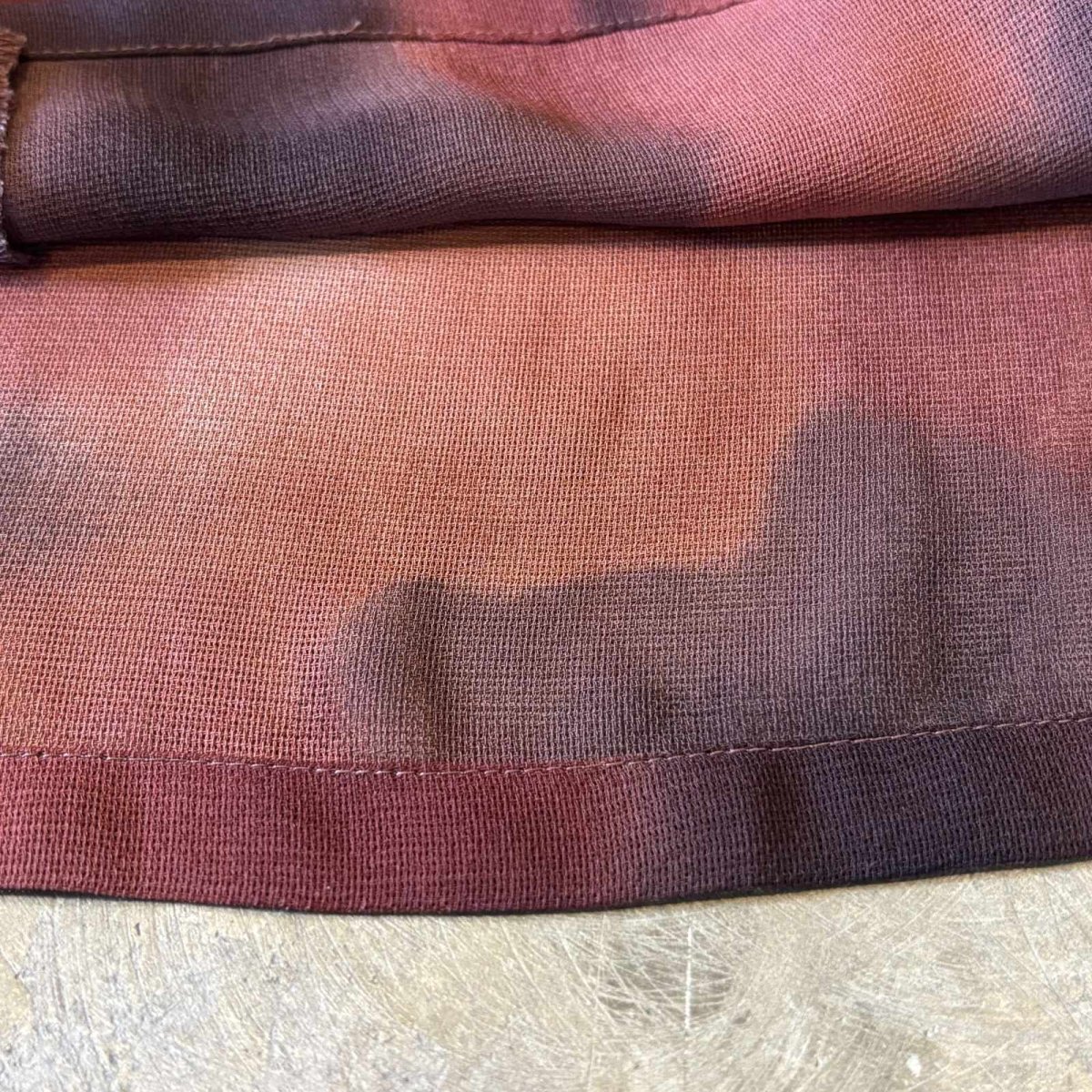 画像8: GRADATION PATTERN OPEN COLLAR SHEER S/S SHIRT / Mens M (8)