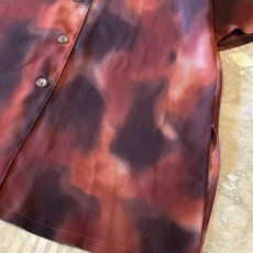 画像6: GRADATION PATTERN OPEN COLLAR SHEER S/S SHIRT / Mens M (6)