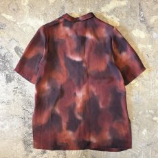 画像2: GRADATION PATTERN OPEN COLLAR SHEER S/S SHIRT / Mens M (2)