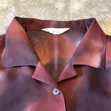 画像11: GRADATION PATTERN OPEN COLLAR SHEER S/S SHIRT / Mens M (11)