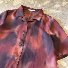 画像4: GRADATION PATTERN OPEN COLLAR SHEER S/S SHIRT / Mens M (4)