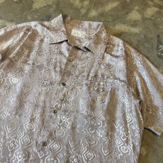 画像4: ALL OVER ARTISTIC PATTERN OPEN COLLAR S/S SHIRT / Mens L (4)