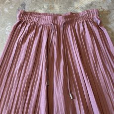 画像10: PINK COLOR WIDE SILHOUETTE PLEATED PANTS / FREE (10)
