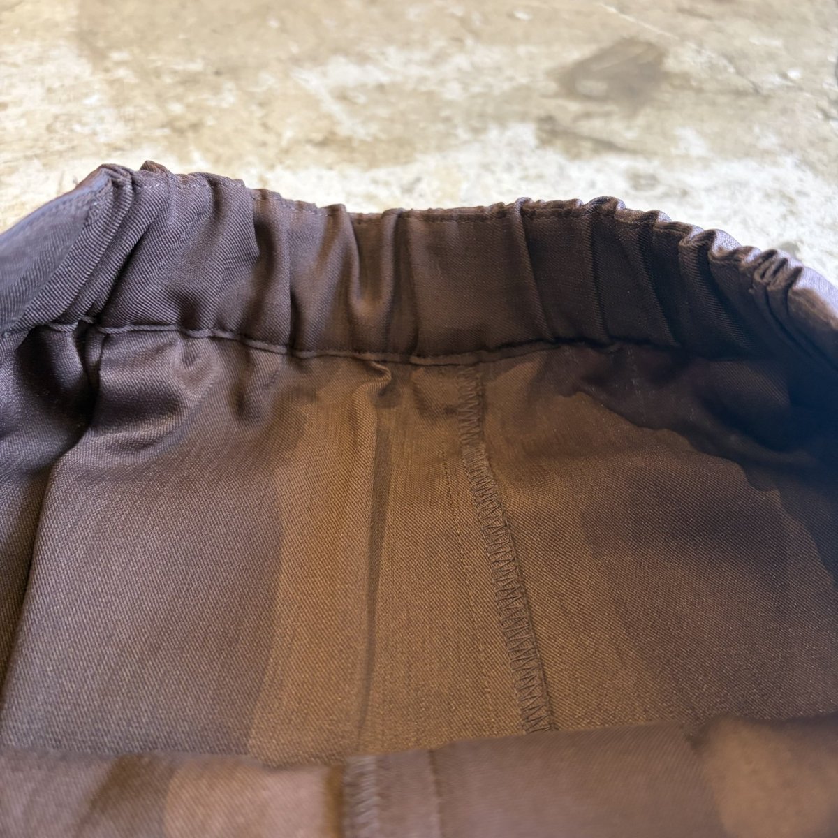 画像7: BROWN COLOR SHEER DESIGN WIDE PANTS / W25~W29 (7)