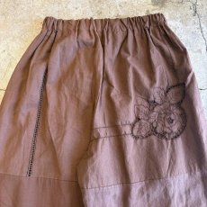 画像11: BROWN COLOR PUNCHING LACE DESIGN PATCHWORK PANTS / W24~W39 (11)