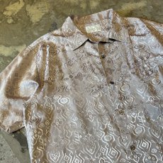 画像3: ALL OVER ARTISTIC PATTERN OPEN COLLAR S/S SHIRT / Mens L (3)