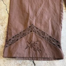 画像6: BROWN COLOR PUNCHING LACE DESIGN PATCHWORK PANTS / W24~W39 (6)