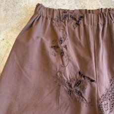 画像5: BROWN COLOR PUNCHING LACE DESIGN PATCHWORK PANTS / W24~W39 (5)