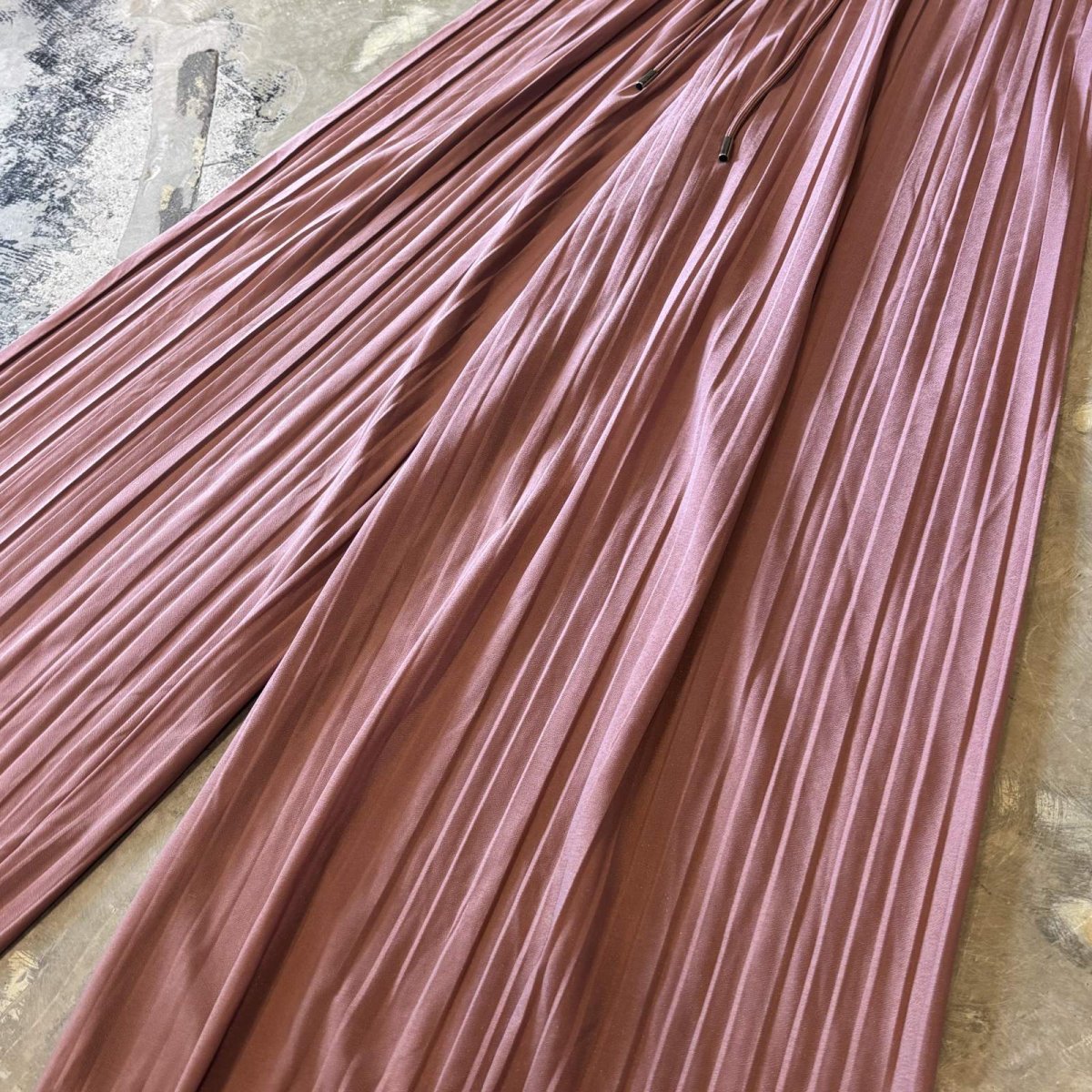 画像6: PINK COLOR WIDE SILHOUETTE PLEATED PANTS / FREE (6)