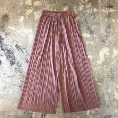 画像1: PINK COLOR WIDE SILHOUETTE PLEATED PANTS / FREE (1)