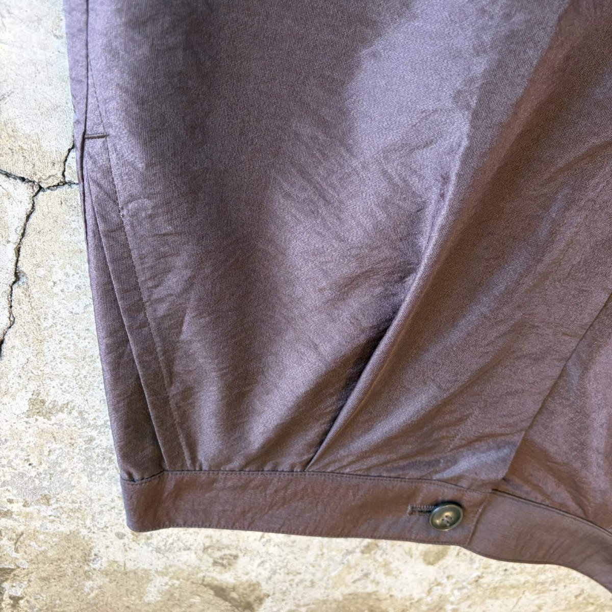 画像5: BROWN COLOR SHEER DESIGN WIDE PANTS / W25~W29 (5)