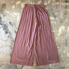 画像2: PINK COLOR WIDE SILHOUETTE PLEATED PANTS / FREE (2)