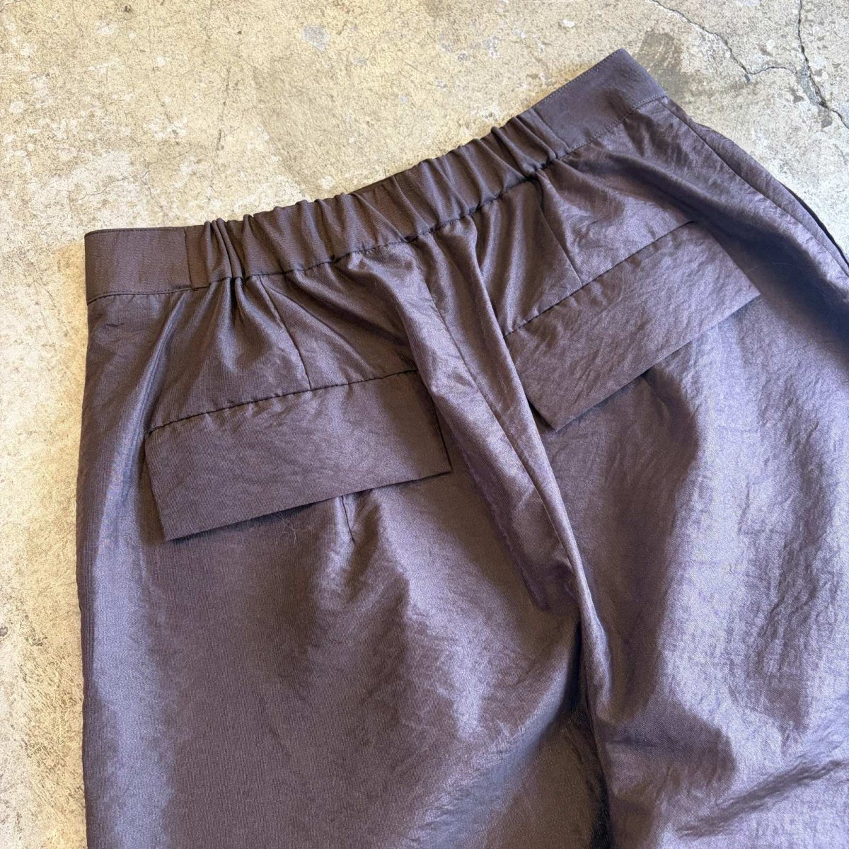 画像8: BROWN COLOR SHEER DESIGN WIDE PANTS / W25~W29 (8)