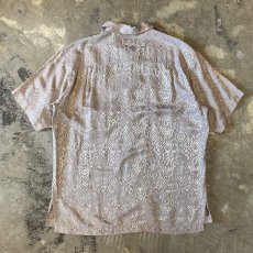 画像2: ALL OVER ARTISTIC PATTERN OPEN COLLAR S/S SHIRT / Mens L (2)