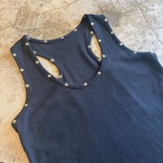 画像3: BLACK COLOR STUDS DESIGN N/S TOPS / Ladies M (3)