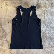 画像2: BLACK COLOR STUDS DESIGN N/S TOPS / Ladies M (2)