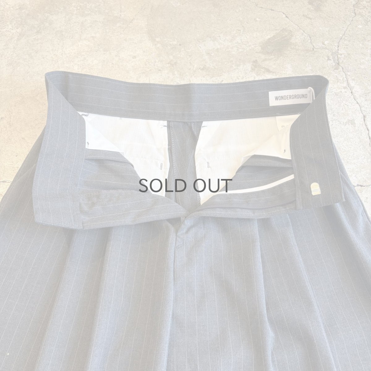 画像7: 【WONDERGROUND】PINSTRIPE PATTERN WIDE SLACKS / GREY / OS (7)