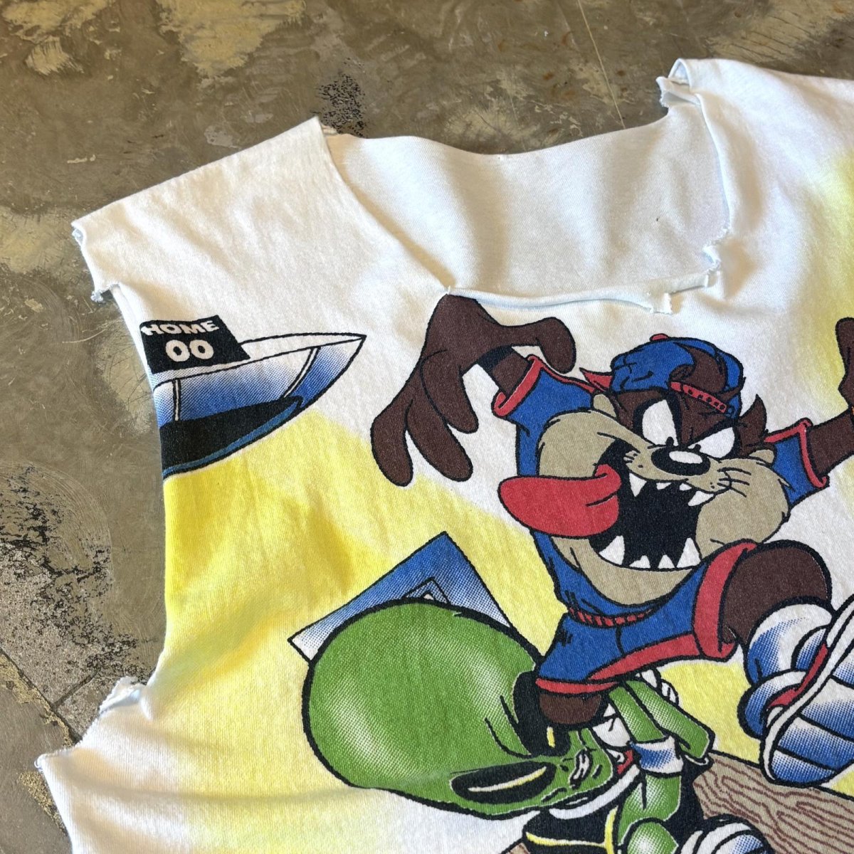 画像3: "LOONEY TUNES" TAZMANIANDEVIL PRINTED CRASH DAMAGE N/S TEE / Mens L (3)