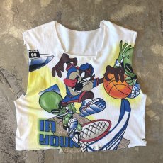 画像1: "LOONEY TUNES" TAZMANIANDEVIL PRINTED CRASH DAMAGE N/S TEE / Mens L (1)