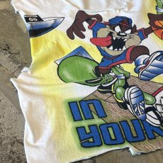 画像5: "LOONEY TUNES" TAZMANIANDEVIL PRINTED CRASH DAMAGE N/S TEE / Mens L (5)