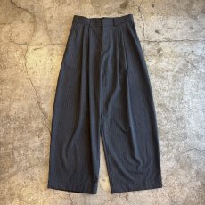 画像1: 【WONDERGROUND】PINSTRIPE PATTERN WIDE SLACKS / GREY / OS (1)